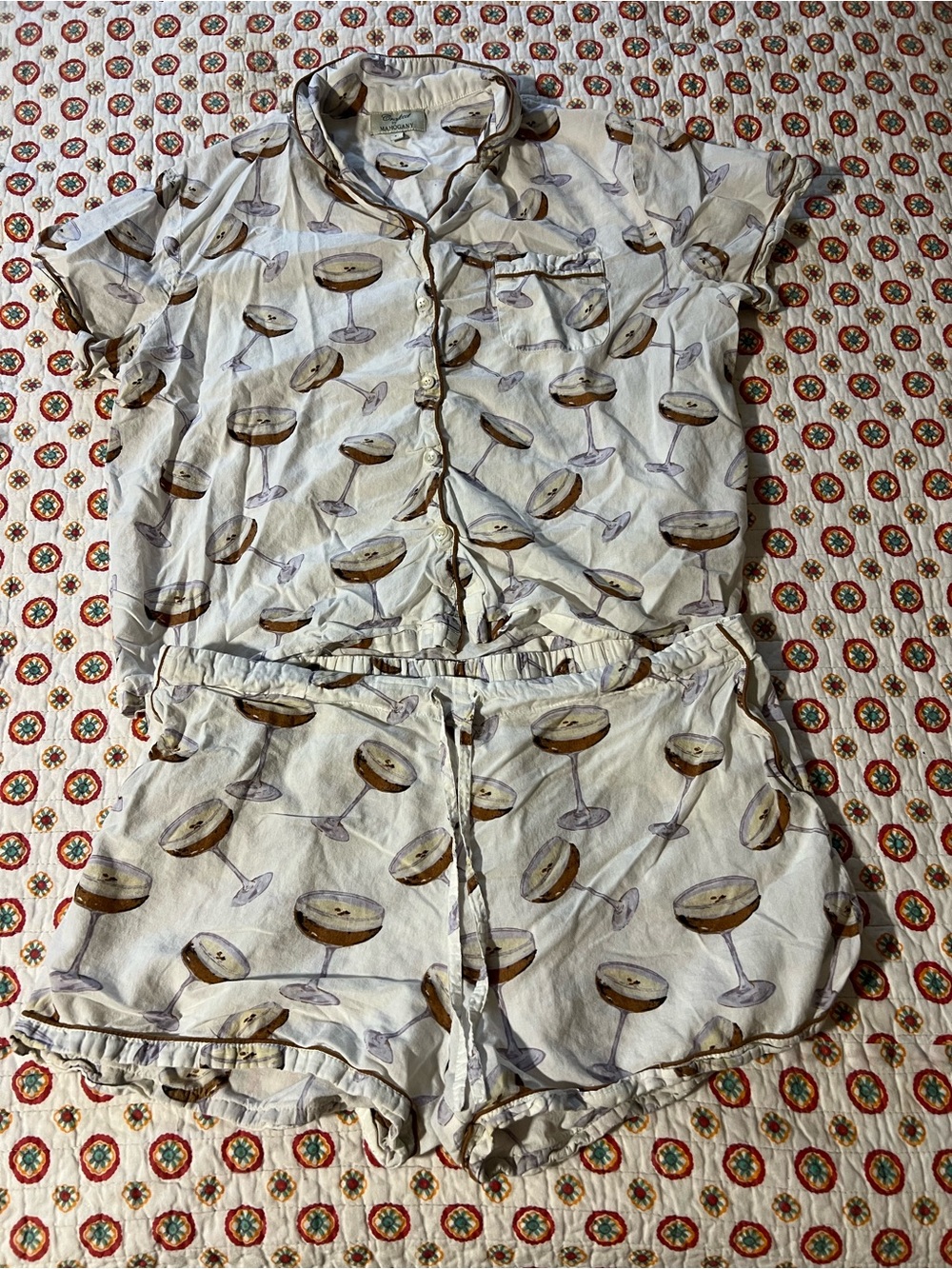 Crafted By Mahogany Espresso Martini Pajama Set size large